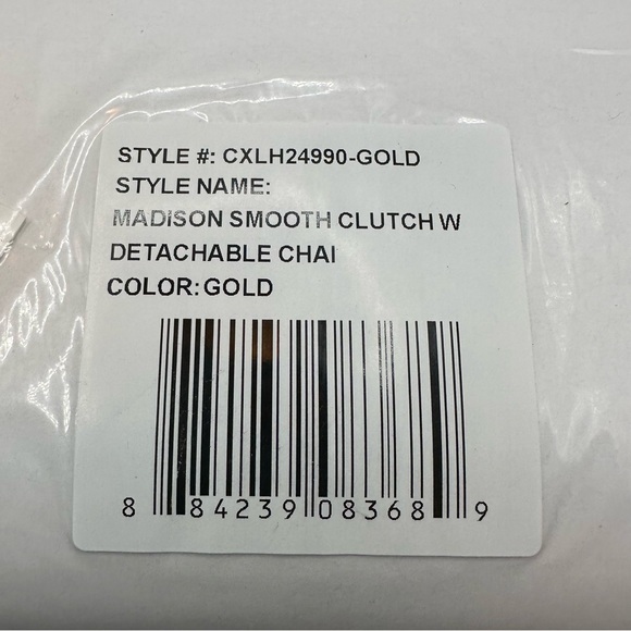 Christian Lacroix Madison Smooth Gold Clutch w/ Detachable Chain CXLH24990 NWT - Picture 6 of 8